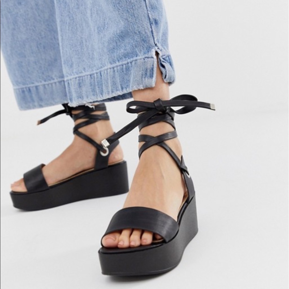 ASOS Raid Brand Denise black flatform sandals